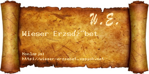 Wieser Erzsébet névjegykártya